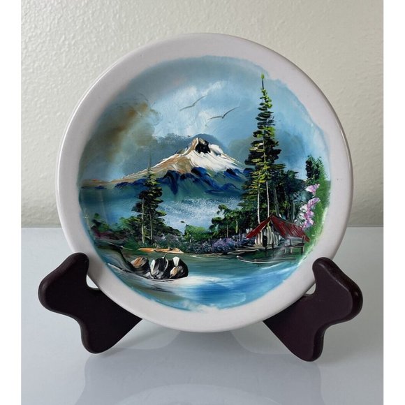 Hand Painted Mountain Scene Plate, Santa Anita Mexico, Home Decor, 6.5” - Picture 2 of 12